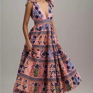 Farm Rio Seashell Tapestry Dress